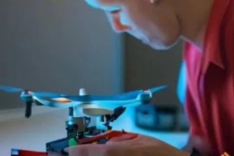 drone technician fixing