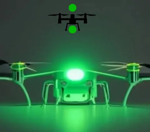 What does a green light on a drone mean