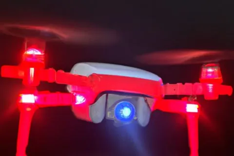 What does a red light on a drone mean